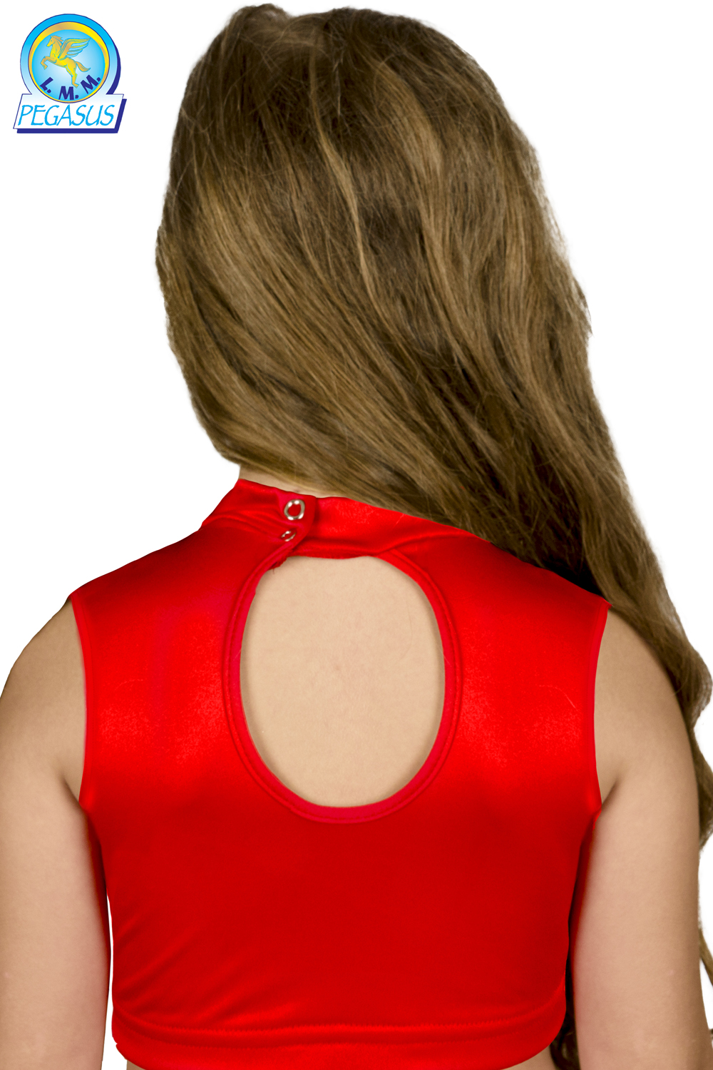 TOP LYCRA SCOLLO AMERICANO ROSSO DANZA BAMBINA